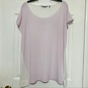 Athleta cap sleeve tee w/ pink front & white back
